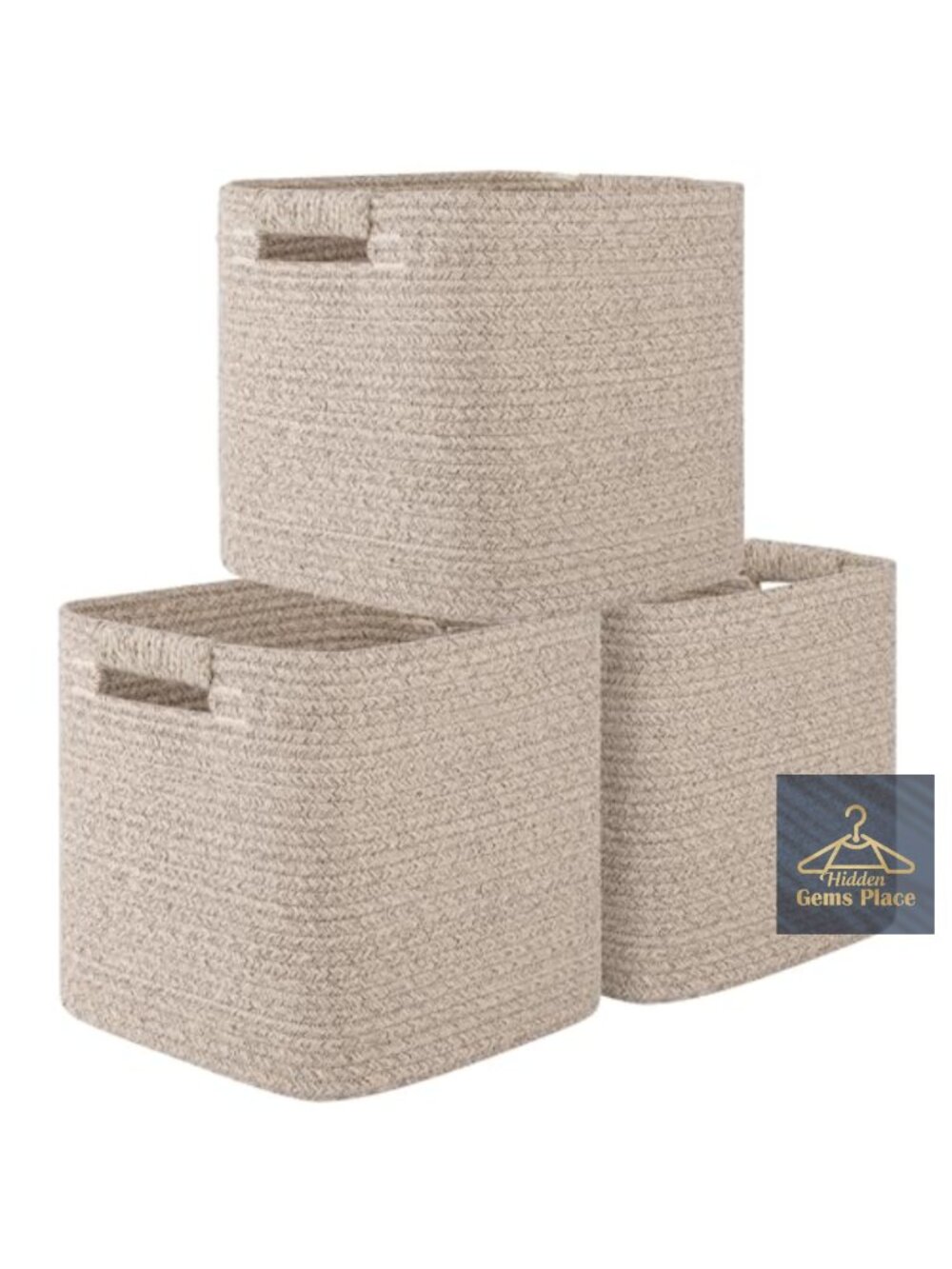 OIAHOMY Storage Cubes 11 Inch Storage Bins 3-Pack Square Baskets